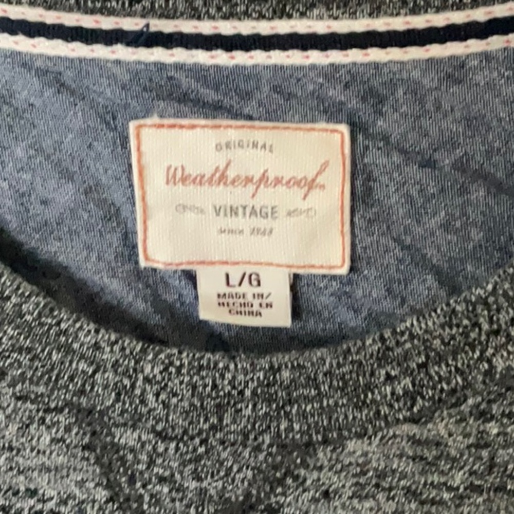 Weatherproof Gray Crewneck Sweater with Ribbed Details - Picture 3 of 8